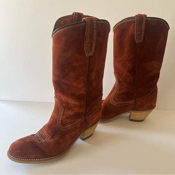 Women's 1974 Wolverine Suede Cowboy Boots - Vintage - Size 6.5 - Picture 6 of 10